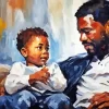 Black Father And Child Art Diamond Painting