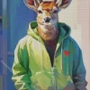 Deer Wearing Clothes Diamond Painting