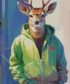 Deer Wearing Clothes Diamond Painting