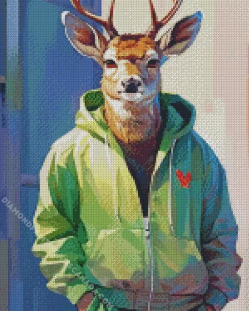 Deer Wearing Clothes Diamond Painting