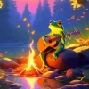 Frog Playing Guitar Diamond Painting