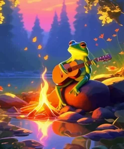 Frog Playing Guitar Diamond Painting