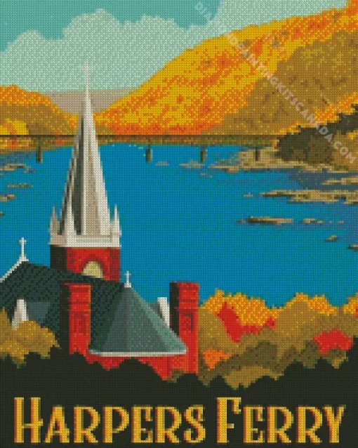 Harpers Frry West Virginia Poster Diamond Painting