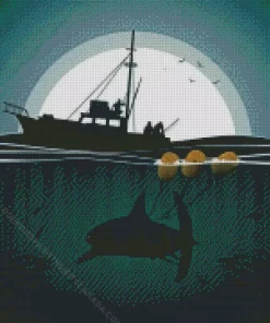 Jaws Illustration Poster Diamond Painting