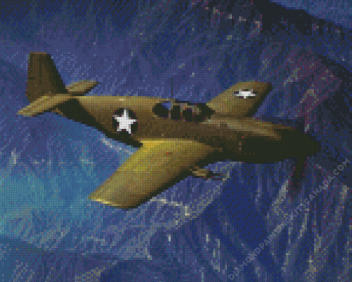 Military P51 Mustang Fighter Diamond Painting