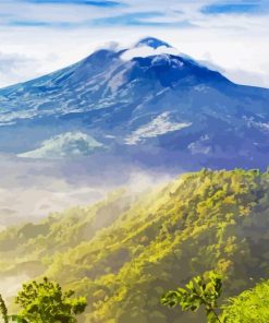 Mount Batur Landscape Diamond Painting