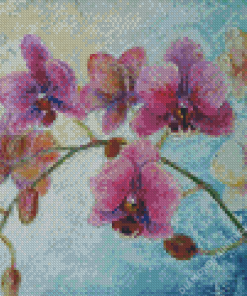 Pink Abstract Orchids Diamond Painting