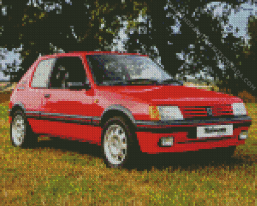 Red 205 GTI Peugeot Diamond Painting