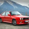 Red BMW E30 With Mountain Diamond Painting