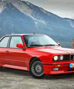 Red BMW E30 With Mountain Diamond Painting