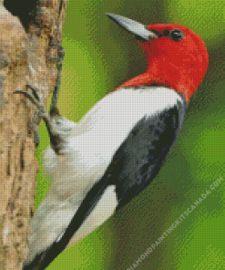 Red Woodpecker Diamond Painting