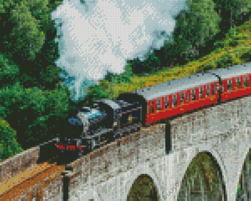 Scotland Hogwarts Express Train Diamond Painting