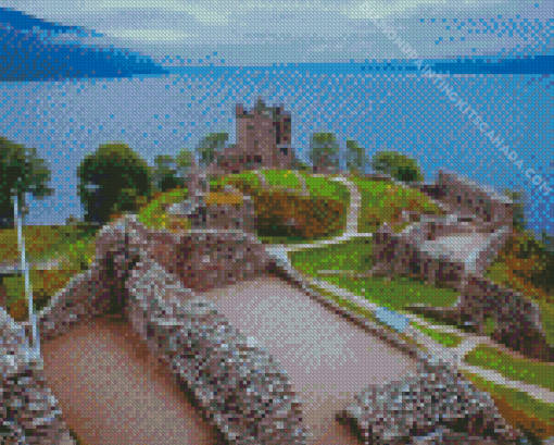 Scotland Urquhart Castle Loch Ness Diamond Painting