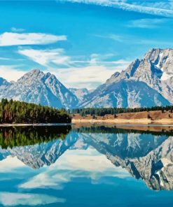 Wyoming Mount Moran Lake Diamond Painting