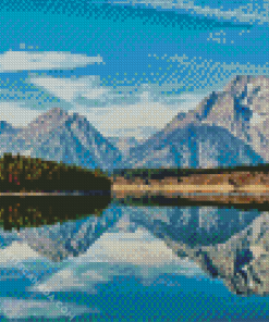 Wyoming Mount Moran Lake Diamond Painting