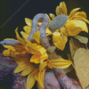 Yellow Flowers and Reptile Diamond Painting