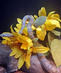 Yellow Flowers and Reptile Diamond Painting