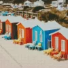 Colorful Beach Cabins Diamond Painting