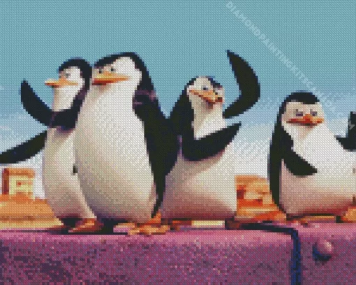 Madagascar Penguin Diamond Painting