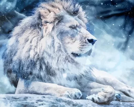 Snow Lion Diamond Painting