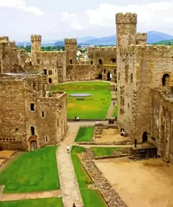 Caernarfon Castle Wales Diamond Painting