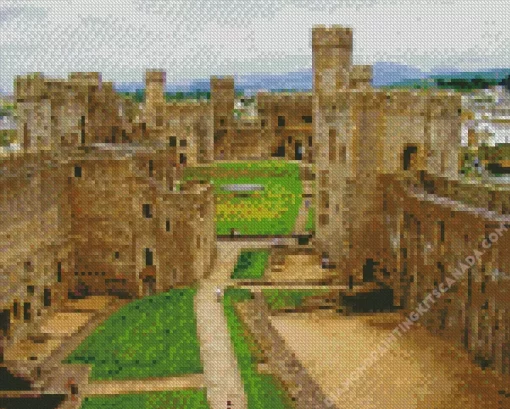 Caernarfon Castle Wales Diamond Painting