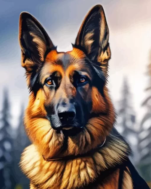 German Shepherd Diamond Painting