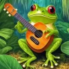 Little Frog Playing Guitar Diamond Painting