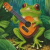 Little Frog Playing Guitar Diamond Painting