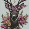 Pink Floral Deer Diamond Painting