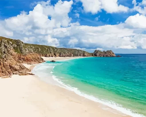 Porthcurno Beach Diamond Painting