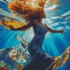 Woman Underwater Diamond Painting