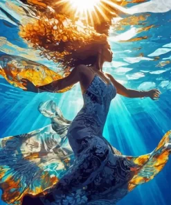 Woman Underwater Diamond Painting