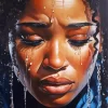 African Black Woman Crying Diamond Painting