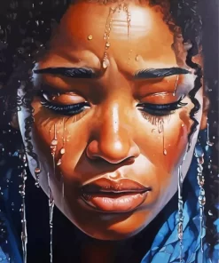 African Black Woman Crying Diamond Painting