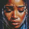 African Black Woman Crying Diamond Painting