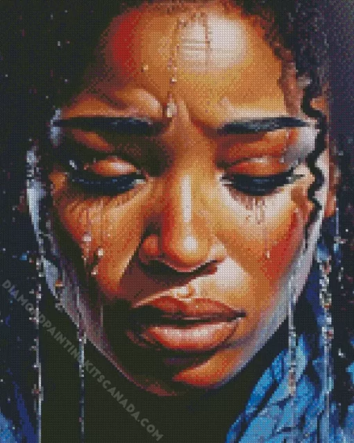 African Black Woman Crying Diamond Painting