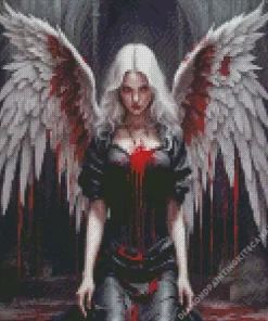 Angel Girl With Bleeding Wings Diamond Painting