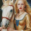 Blonde And Horse Diamond Painting