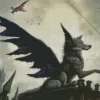 Fantasy Black Wolf Dragon Diamond Painting