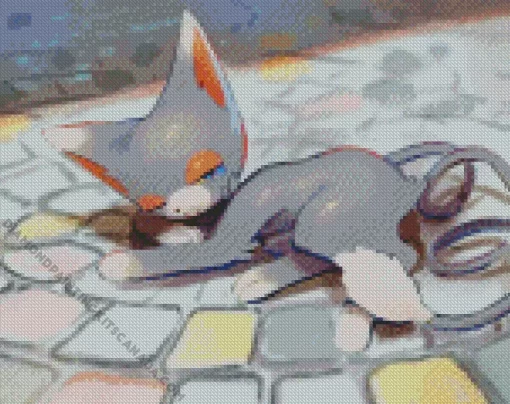 Glameow Pokemon Art Diamond Painting