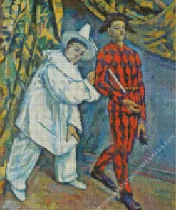 Pierrot and Harlequin by Paul Cezanne Diamond Painting