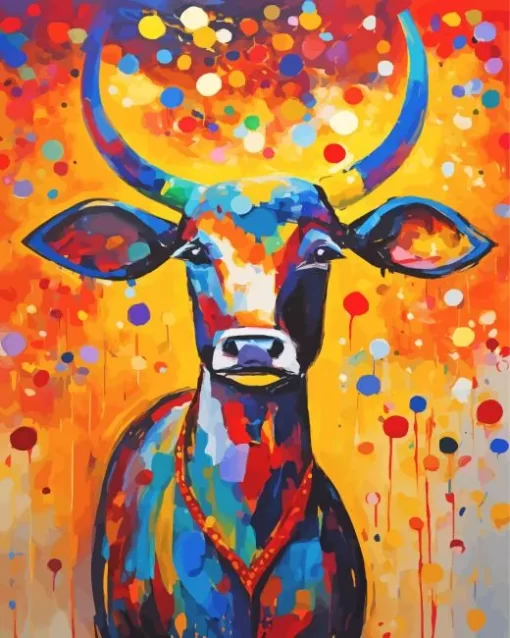 Abstract Art Cow Diamond Painting