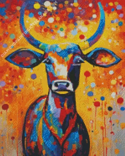 Abstract Art Cow Diamond Painting