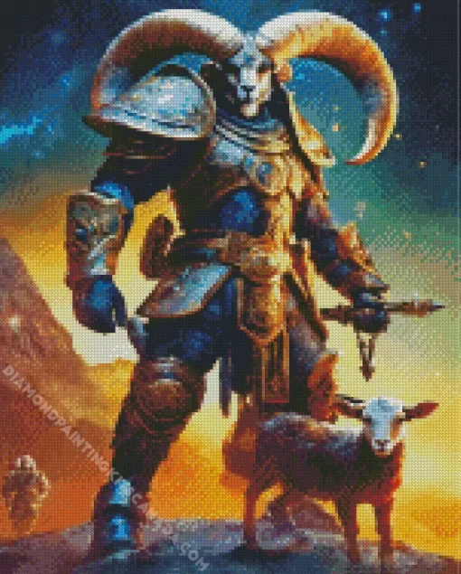 Armored Goat Diamond Painting