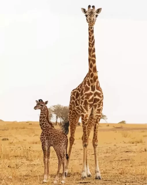 Baby And Mom Giraffe Diamond Painting