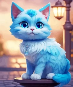 Baby Blue Cat Diamond Painting