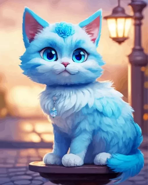 Baby Blue Cat Diamond Painting