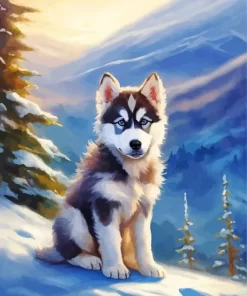 Baby Husky Diamond Painting