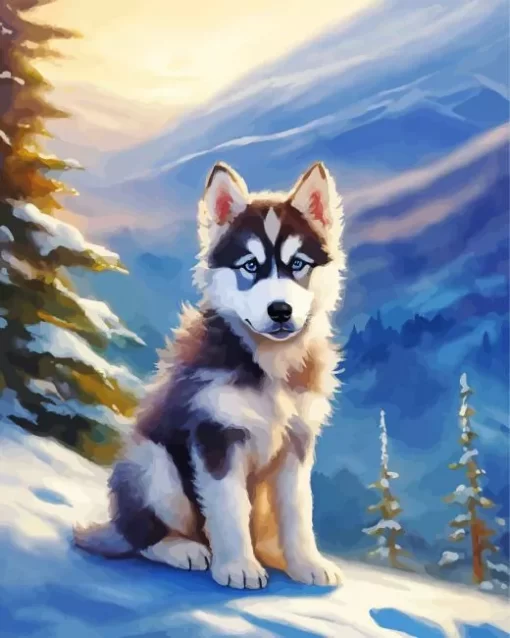 Baby Husky Diamond Painting